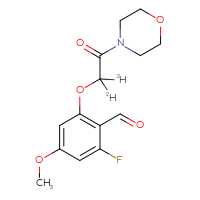 Chemical structure of 2-fluoro-4-methoxy-6-[2-(morpholin-4-yl)-2-oxo(1,1-²H₂)ethoxy]benzaldehyde - CSSB21414485050