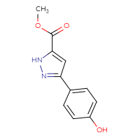 Chemical structure of methyl 3-(4-hydroxyphenyl)-1H-pyrazole-5-carboxylate - CSSB00000025254