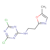 Chemical structure of 4,6-dichloro-N-[2-(5-methyl-1,3-oxazol-2-yl)ethyl]-1,3,5-triazin-2-amine - CSSB06279363483