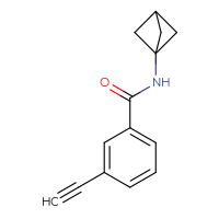 Chemical structure of N-{bicyclo[1.1.1]pentan-1-yl}-3-ethynylbenzamide - CSSB01156969291