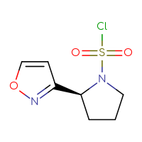 Chemical structure of (2S)-2-(1,2-oxazol-3-yl)pyrrolidine-1-sulfonyl chloride - CSSB15010309072