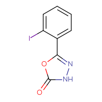 Chemical structure of 5-(2-iodophenyl)-2,3-dihydro-1,3,4-oxadiazol-2-one - CSSB00012028830