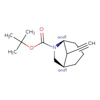 Chemical structure of rac-tert-butyl (1R,5S)-8-ethynyl-6-azabicyclo[3.2.1]octane-6-carboxylate - CSSB20620688597