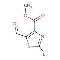 Chemical structure of methyl 2-bromo-5-formyl-1,3-thiazole-4-carboxylate - CSSB06825427940