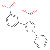 Chemical structure of 3-(3-nitrophenyl)-1-phenyl-1H-pyrazole-4-carboxylic acid - CSSB00000745799