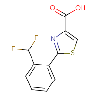 Chemical structure of 2-[2-(difluoromethyl)phenyl]-1,3-thiazole-4-carboxylic acid - CSSB01717669219