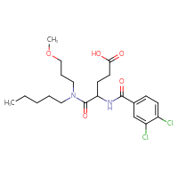Chemical structure of 4-[(3,4-dichlorophenyl)formamido]-4-[(3-methoxypropyl)(pentyl)carbamoyl]butanoic acid - CSSB00020668731