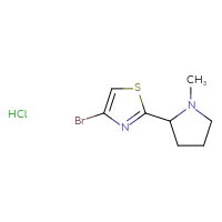 Chemical structure of 4-bromo-2-(1-methylpyrrolidin-2-yl)-1,3-thiazole hydrochloride - CSSB14929130927