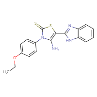 Chemical structure of 4-amino-5-(1H-1,3-benzodiazol-2-yl)-3-(4-ethoxyphenyl)-2,3-dihydro-1,3-thiazole-2-thione - CSSB00026728040