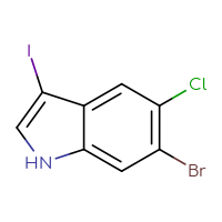 Chemical structure of 6-bromo-5-chloro-3-iodo-1H-indole - CSSB00015964152
