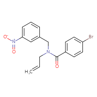 Chemical structure of 4-bromo-N-[(3-nitrophenyl)methyl]-N-(prop-2-en-1-yl)benzamide - CSSB00231567665