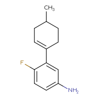 Chemical structure of 4-fluoro-3-(4-methylcyclohex-1-en-1-yl)aniline - CSSB00014797641
