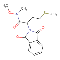 Chemical structure of 2-(1,3-dioxo-2,3-dihydro-1H-isoindol-2-yl)-N-methoxy-N-methyl-4-(methylsulfanyl)butanamide - CSSB00114117916