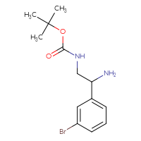 Chemical structure of tert-butyl N-[2-amino-2-(3-bromophenyl)ethyl]carbamate - CSSB00010239733