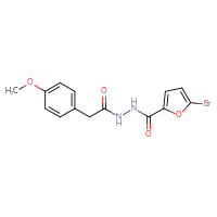 Chemical structure of N'-(5-bromofuran-2-carbonyl)-2-(4-methoxyphenyl)acetohydrazide - CSSB00020579278