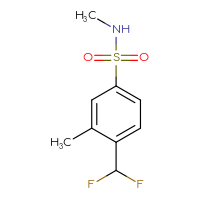 Chemical structure of 4-(difluoromethyl)-N,3-dimethylbenzene-1-sulfonamide - CSSB06359283092