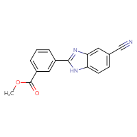 Chemical structure of methyl 3-(5-cyano-1H-1,3-benzodiazol-2-yl)benzoate - CSSB21253047334
