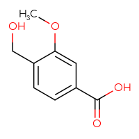 Chemical structure of 4-(hydroxymethyl)-3-methoxybenzoic acid - CSSB00009915213