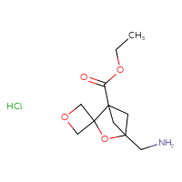 Chemical structure of ethyl 4-(aminomethyl)-3-oxaspiro[bicyclo[2.1.1]hexane-2,3'-oxetane]-1-carboxylate hydrochloride - CSSB00103146612
