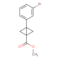 Chemical structure of methyl 3-(3-bromophenyl)bicyclo[1.1.0]butane-1-carboxylate - CSSB15007569601