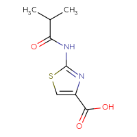 Chemical structure of 2-(2-methylpropanamido)-1,3-thiazole-4-carboxylic acid - CSSB00010241347