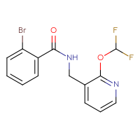 Chemical structure of 2-bromo-N-{[2-(difluoromethoxy)pyridin-3-yl]methyl}benzamide - CSSB01962877308
