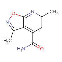 Chemical structure of 3,6-dimethyl-[1,2]oxazolo[5,4-b]pyridine-4-carboxamide - CSSB00011190905