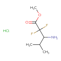 Chemical structure of methyl 3-amino-2,2-difluoro-4-methylpentanoate hydrochloride - CSSB00025784380