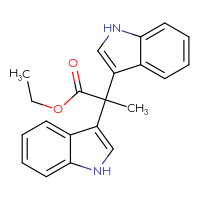 Chemical structure of ethyl 2,2-bis(1H-indol-3-yl)propanoate - CSSB20538624718