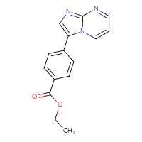 Chemical structure of ethyl 4-{imidazo[1,2-a]pyrimidin-3-yl}benzoate - CSSB06584245143
