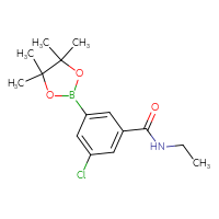 Chemical structure of 3-chloro-N-ethyl-5-(4,4,5,5-tetramethyl-1,3,2-dioxaborolan-2-yl)benzamide - CSSB02517882369