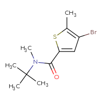 Chemical structure of 4-bromo-N-tert-butyl-N,5-dimethylthiophene-2-carboxamide - CSSB01992608570