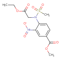 Chemical structure of methyl 4-[N-(2-ethoxy-2-oxoethyl)methanesulfonamido]-3-nitrobenzoate - CSSB02515431956