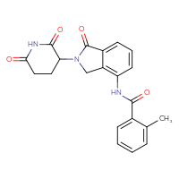 Chemical structure of N-[2-(2,6-dioxopiperidin-3-yl)-1-oxo-2,3-dihydro-1H-isoindol-4-yl]-2-methylbenzamide - CSSB02495336241
