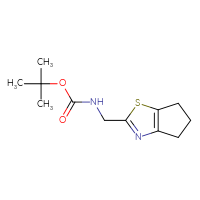 Chemical structure of tert-butyl N-({4H,5H,6H-cyclopenta[d][1,3]thiazol-2-yl}methyl)carbamate - CSSB00116417854