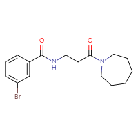 Chemical structure of N-[3-(azepan-1-yl)-3-oxopropyl]-3-bromobenzamide - CSSB00080484865