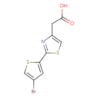 Chemical structure of 2-[2-(4-bromothiophen-2-yl)-1,3-thiazol-4-yl]acetic acid - CSSB00000742808