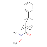 Chemical structure of N-methoxy-N-methyl-3-phenyladamantane-1-carboxamide - CSSB01395044747