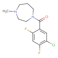 Chemical structure of 1-(5-chloro-2,4-difluorobenzoyl)-4-methyl-1,4-diazepane - CSSB01387119396