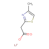 Chemical structure of lithium(1+) 2-(4-methyl-1,3-thiazol-2-yl)acetate - CSSB21408708148