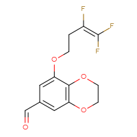 Chemical structure of 8-[(3,4,4-trifluorobut-3-en-1-yl)oxy]-2,3-dihydro-1,4-benzodioxine-6-carbaldehyde - CSSB20468085620