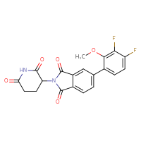 Chemical structure of 5-(3,4-difluoro-2-methoxyphenyl)-2-(2,6-dioxopiperidin-3-yl)-2,3-dihydro-1H-isoindole-1,3-dione - CSSB06581249012