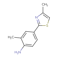 Chemical structure of 2-methyl-4-(4-methyl-1,3-thiazol-2-yl)aniline - CSSB00010213315