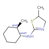 Chemical structure of rac-5-methyl-N-[(1R,2R)-2-methylcyclohexyl]-4,5-dihydro-1,3-thiazol-2-amine - CSSB03608699023