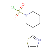 Chemical structure of 3-(1,3-thiazol-2-yl)piperidine-1-sulfonyl chloride - CSSB06378483830