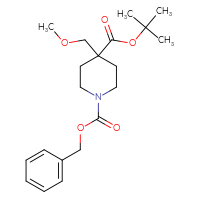 Chemical structure of 1-benzyl 4-tert-butyl 4-(methoxymethyl)piperidine-1,4-dicarboxylate - CSSB03120606662