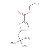 Chemical structure of ethyl 2-(2,2-dimethylpropyl)-1,3-thiazole-5-carboxylate - CSSB00053028433