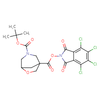 Chemical structure of 3-tert-butyl 1-(4,5,6,7-tetrachloro-1,3-dioxo-2,3-dihydro-1H-isoindol-2-yl) 6-oxa-3-azabicyclo[3.2.1]octane-1,3-dicarboxylate - CSSB20271085658