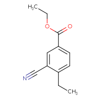 Chemical structure of ethyl 3-cyano-4-ethylbenzoate - CSSB00135401525