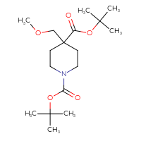 Chemical structure of 1,4-di-tert-butyl 4-(methoxymethyl)piperidine-1,4-dicarboxylate - CSSB01203440194